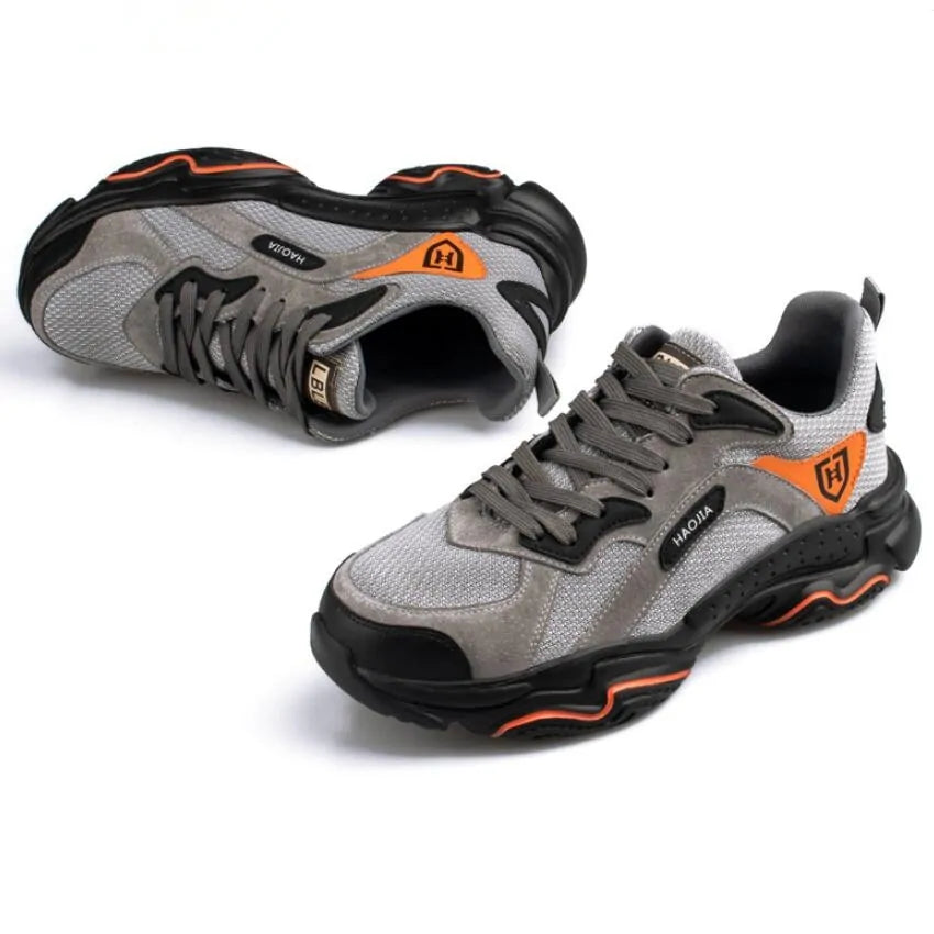 Men Steel Toe Outdoor Safety Work Shoes Anti Spier