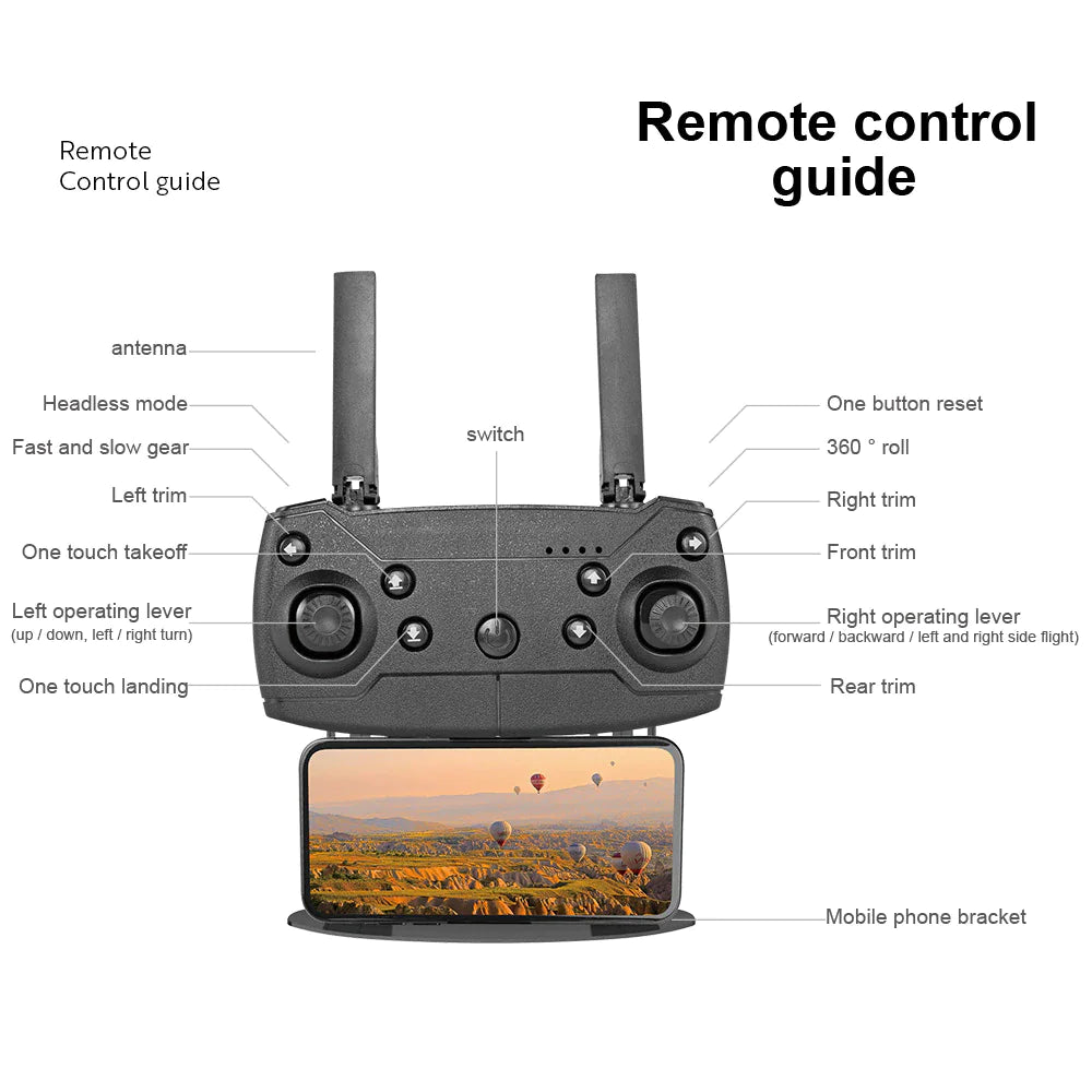 Smooth flight, sharp footage, and real-time control via WiFi FPV.