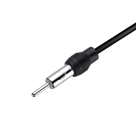 Universal aerial signal amplifier booster for improving radio and FM signal strength.