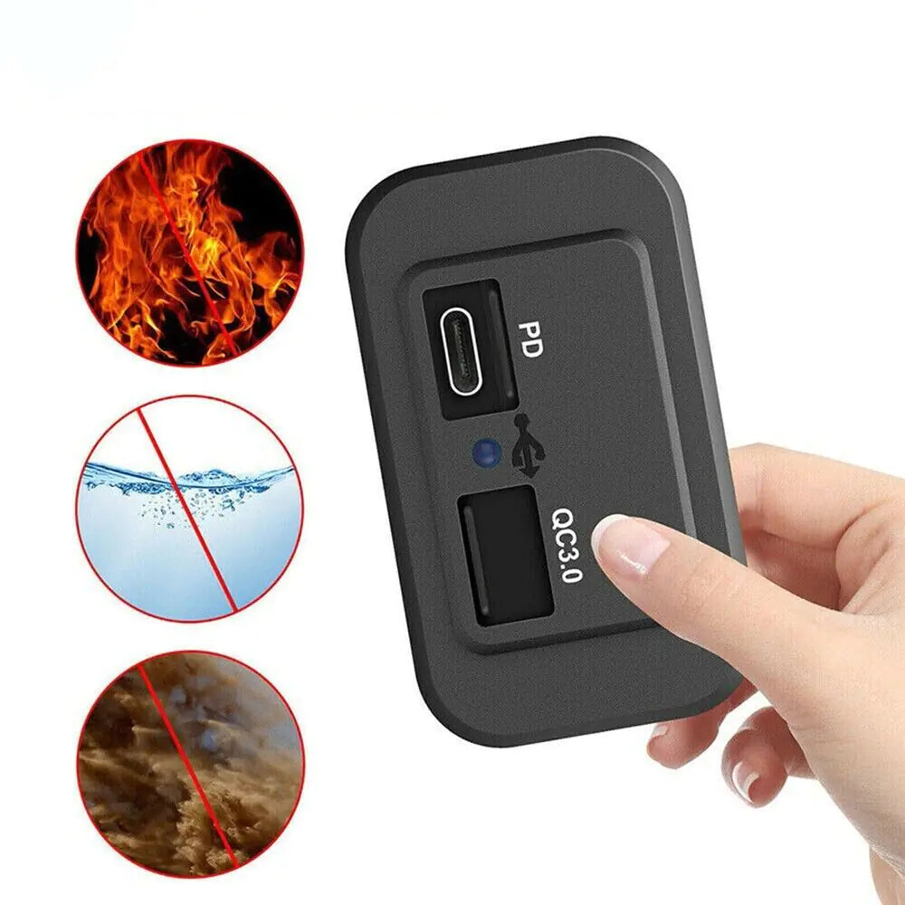 12-24V 4.8A Dual USB PD QC3.0 Car Boat RV Fast Charger Socket LED Power Outlet Anti Spier