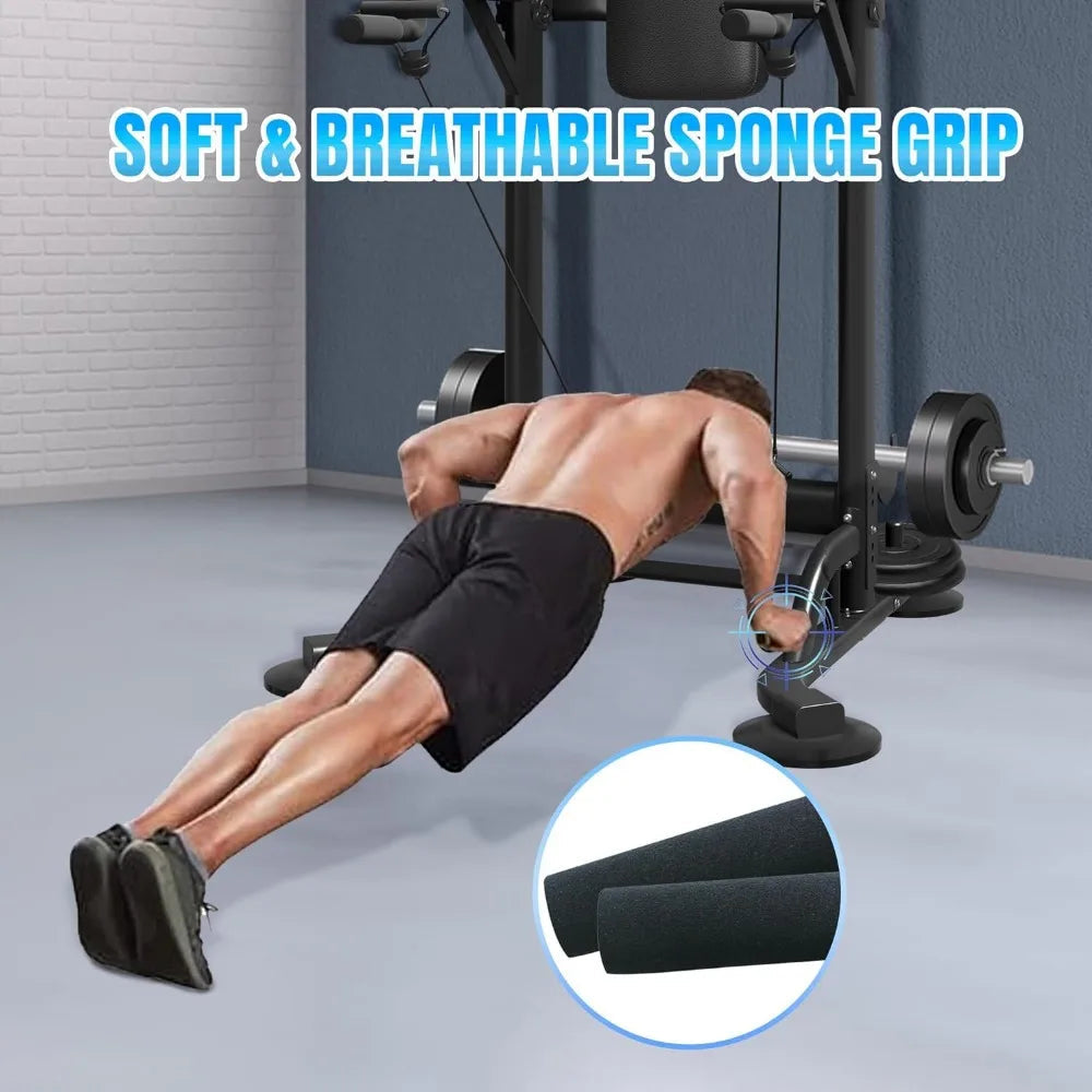 Pull Up Dip Station for Home Gym, Power Tower with Backrest, Adjustable Height Pull Up Bar Stand Anti Spier