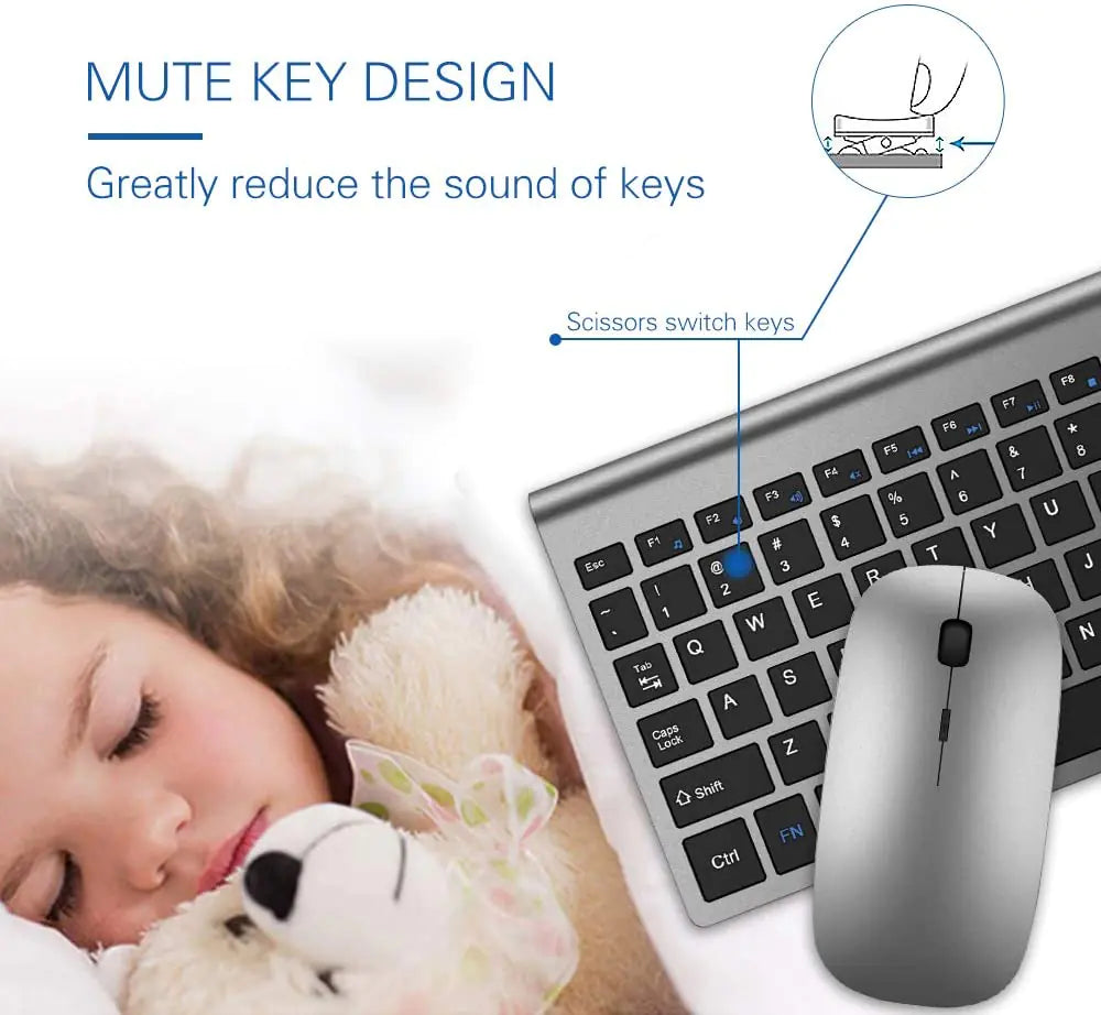 Wireless Keyboard And Ergonomic Mouse Set Anti Spier