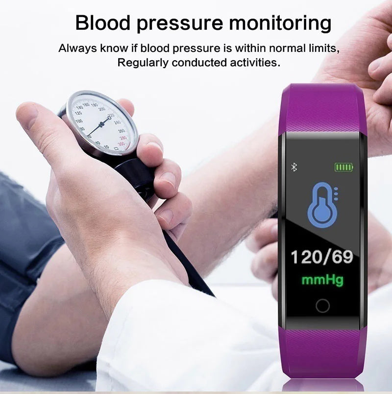 Fitness Smart Watch Activity Tracker Heart Rate For Women Men Oxygen BP Monitor - Anti Spier 