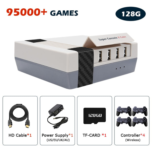 Retro Video Game Consoles Super Console X Cube For PS1/PSP/DC/Arcade TV BOX Game Players With 117000 Classic Games 4K HD Display - Wins Wow