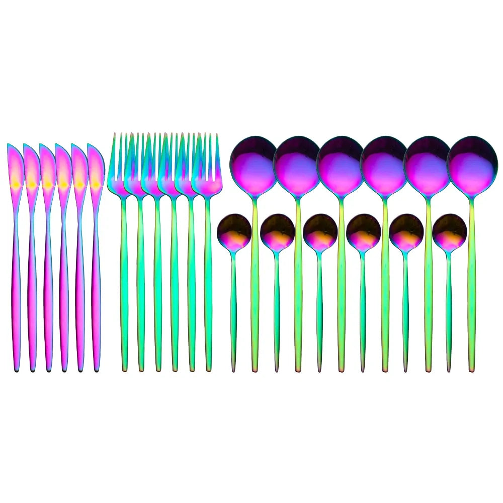 24 Pieces Luxury Cutlery Set Anti Spier