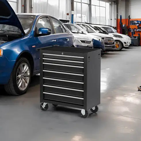 Rolling Tool Chest With 7-Drawer Tool Box With Wheels Multifunctional Tool Cart Mechanic Tool Storage Cabinet For Garage, Warehouse, Workshop, Repair Shop Anti Spier