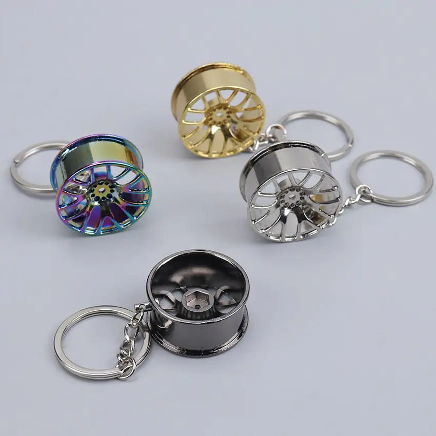 Wheel Rim Hub Tuning Keychain Anti Spier