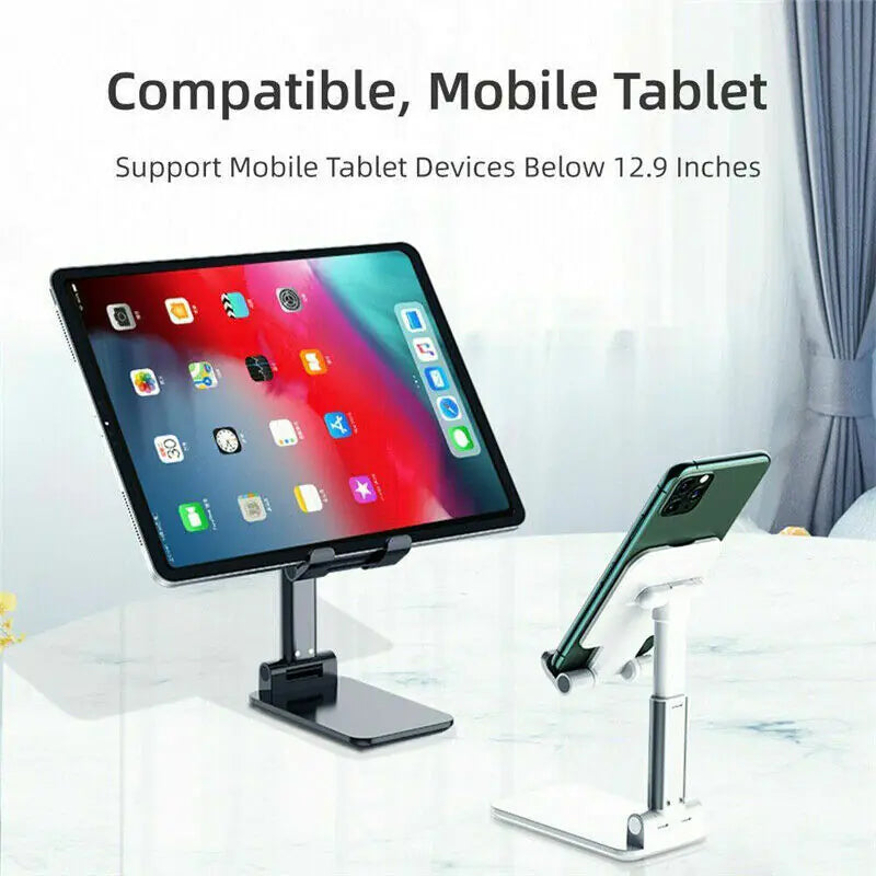 Desk stand for iPad, iPhone, and Android phones adjustable angle.