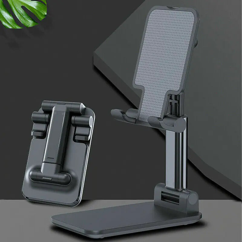 Multi-purpose adjustable phone stand mount for desk or bedside.