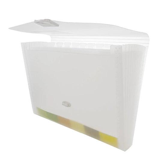 Expanding File Letter Size Translucent Poly 13-Pocket Anti Spier
