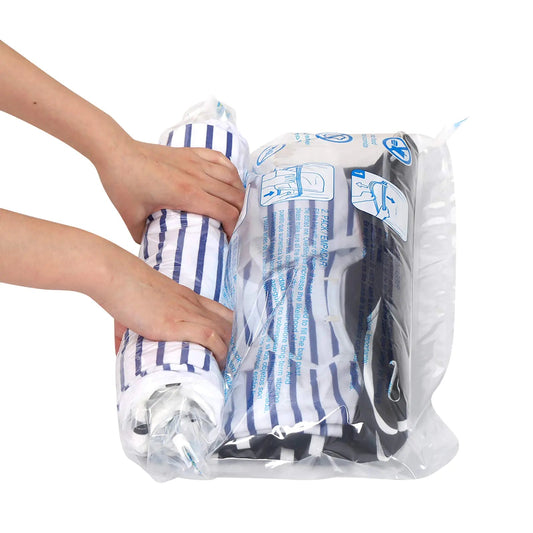 HIBAG 12 Compression Bags for Travel, Travel Essentials Compression Bags, Vacuum Packing Space Saver Zipper Bags for Cruise Travel Accessories (12-Travel) Anti Spier