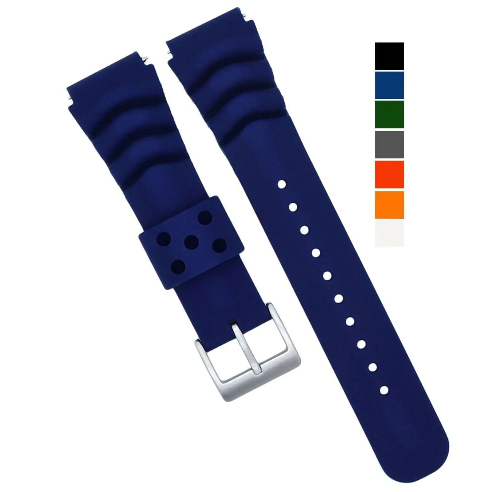 18mm 20mm 22mm Soft Silicone Watch Band Divers Replacement Strap Quick Release - Anti Spier 