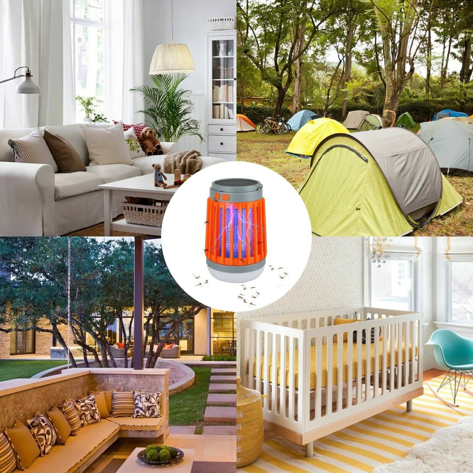 Solar USB Mosquito Killer Light Electronic Fly Bug Insect Zapper Trap Pest Lamp Anti Spier
