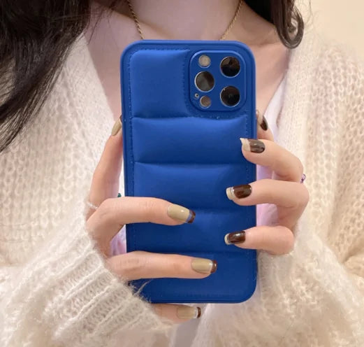 Fashion Brand Down Jacket Phone Case For iPhone Anti Spier
