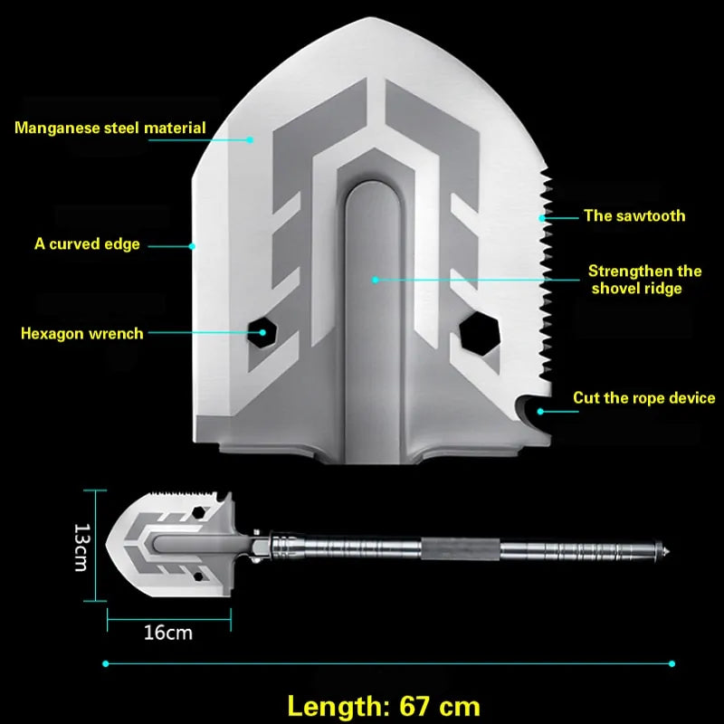 Outdoor Multi-purpose Folding Military Shovel Anti Spier