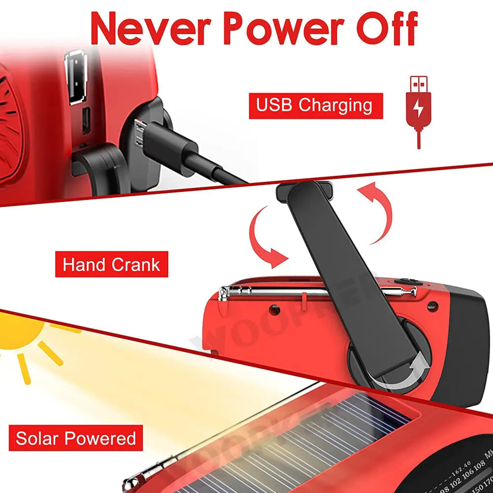 Versatile Emergency Radio with Powerful Flashlight Anti Spier