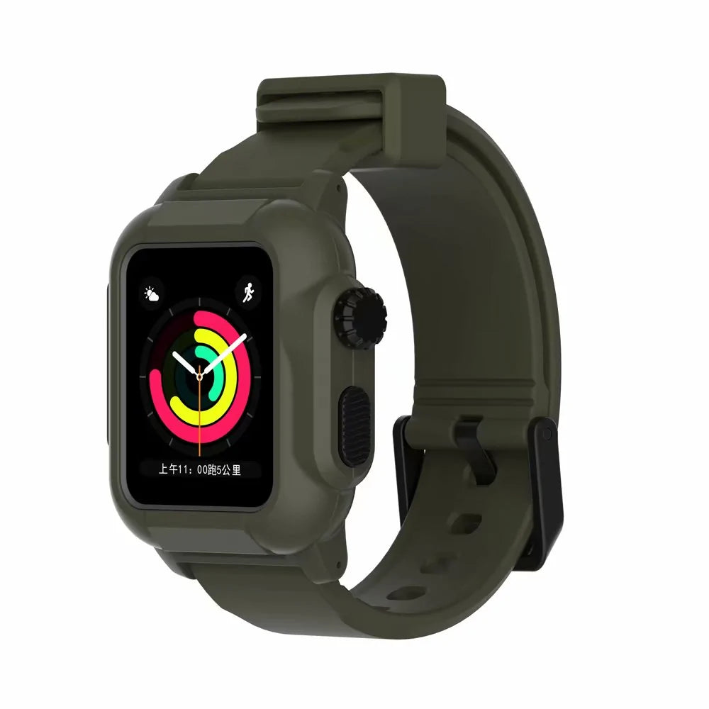 Waterproof Box Case Strap For Apple Watch Anti Spier