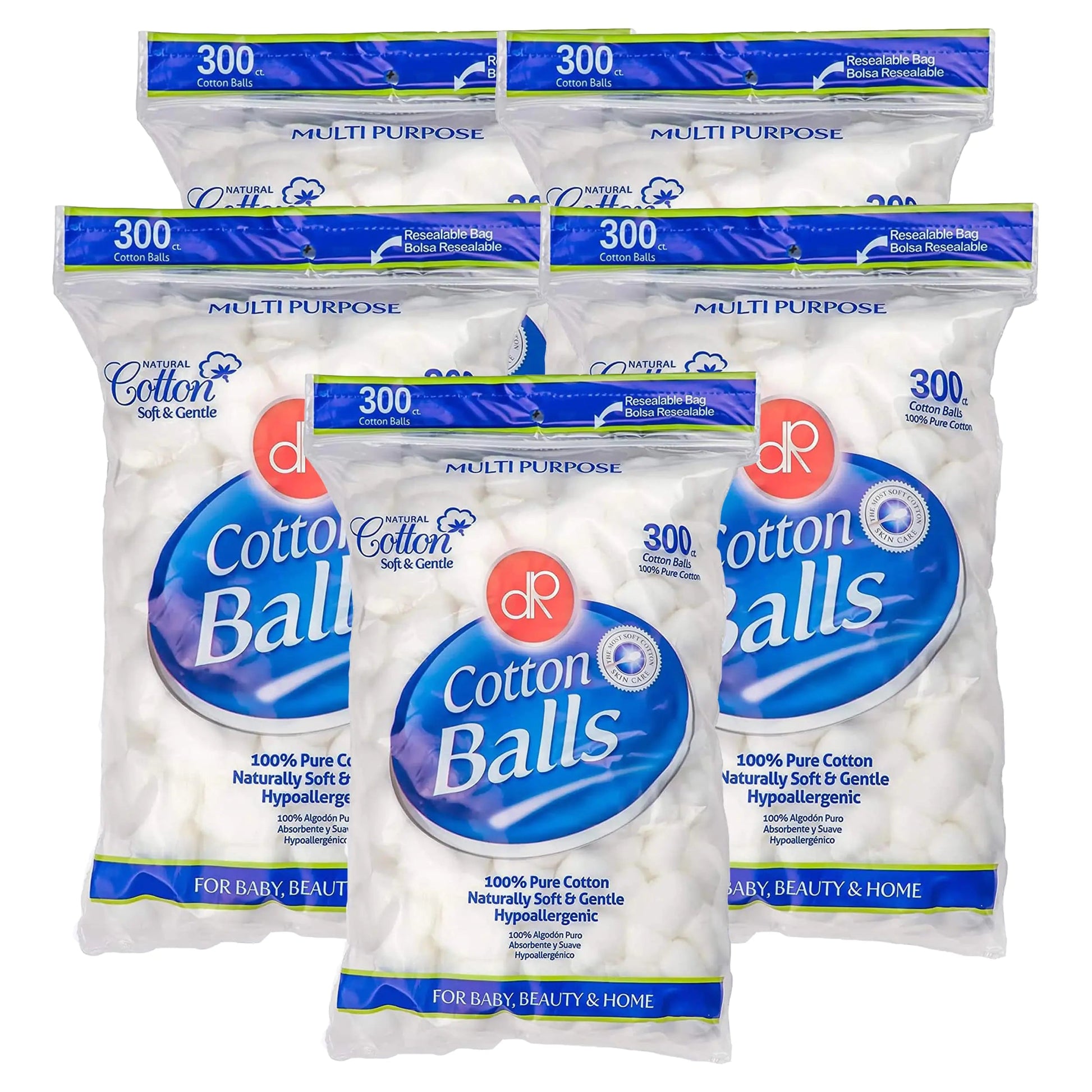 DecorRack 300 Small Cotton Balls for Make-Up, Nail Polish Removal, Pet Care, Applying Oil Lotion or Powder, Made from 100% Pure & Natural Cotton, Soft and Absorbent for Household Needs (300 Count) 300 Count Anti Spier