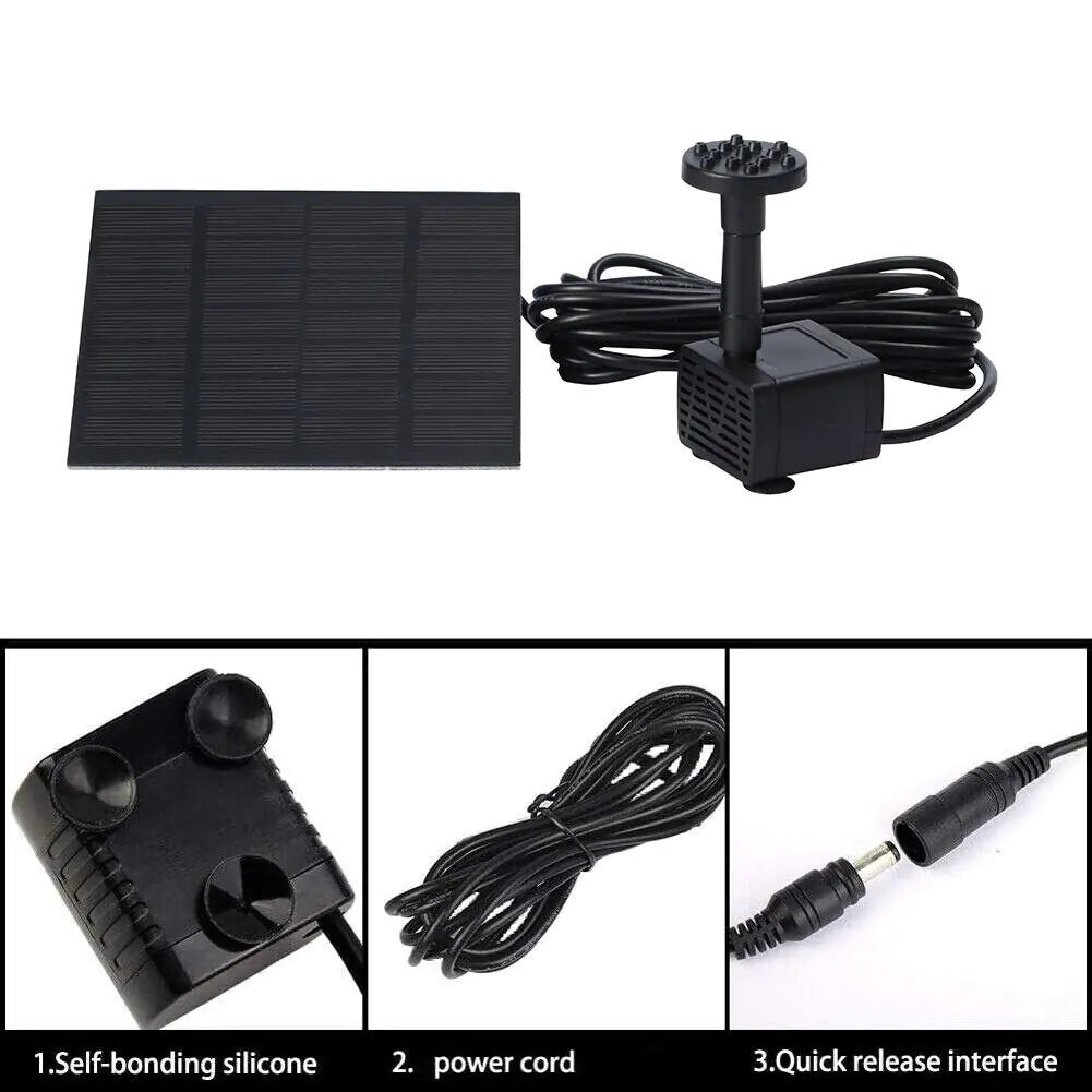 Solar Power Fountain Submersible Floating Water Pump Bird Bath Pond Garden Pool Anti Spier