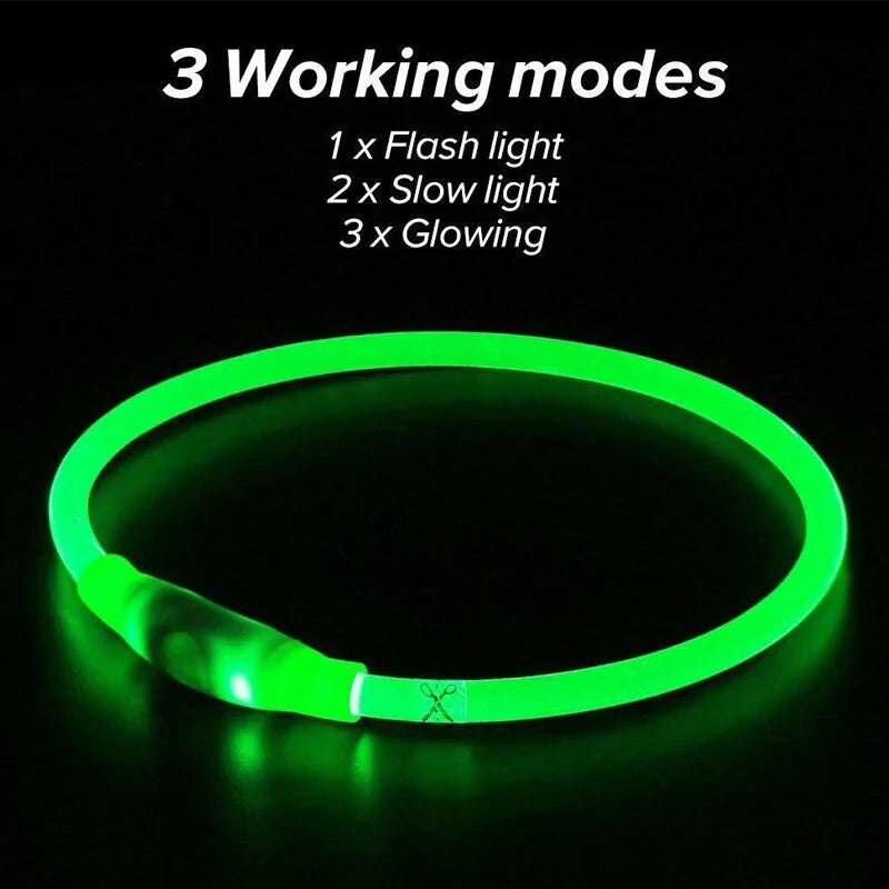 LED Collar Night Safety For Pets Anti Spier