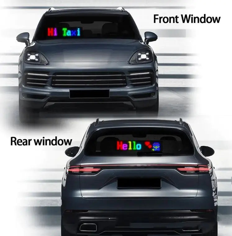 Programmable Car LED Sign LED Full-color Advertising Screen Ultra-thin Display Screen Custom Text Pattern Animation Display Car Anti Spier