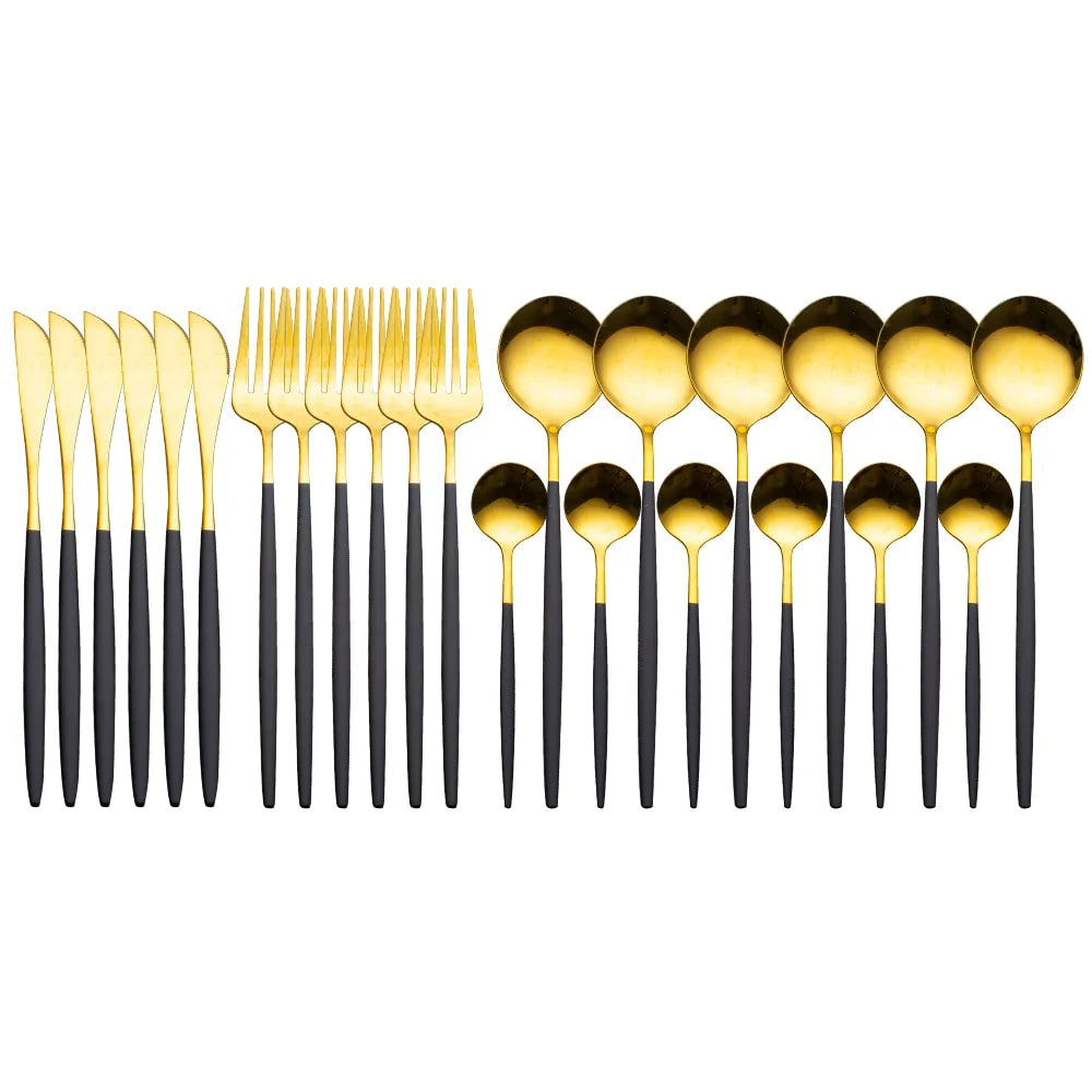 24 Pieces Luxury Cutlery Set Anti Spier