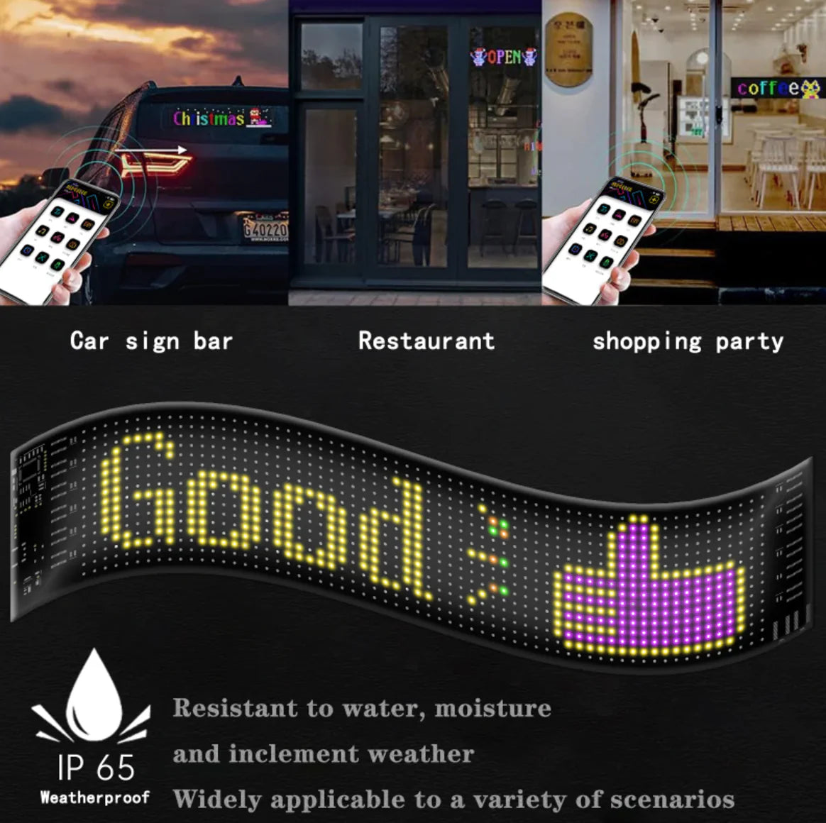 LED RGB Flexible Car Advertising Screen Anti Spier