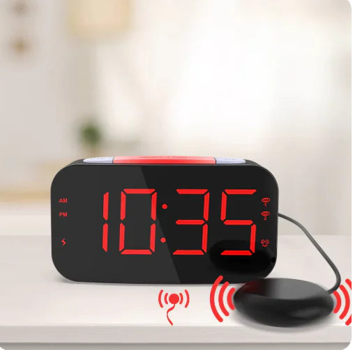 LED Digital Vibrating Alarm Clock for Heavy Sleepers Anti Spier