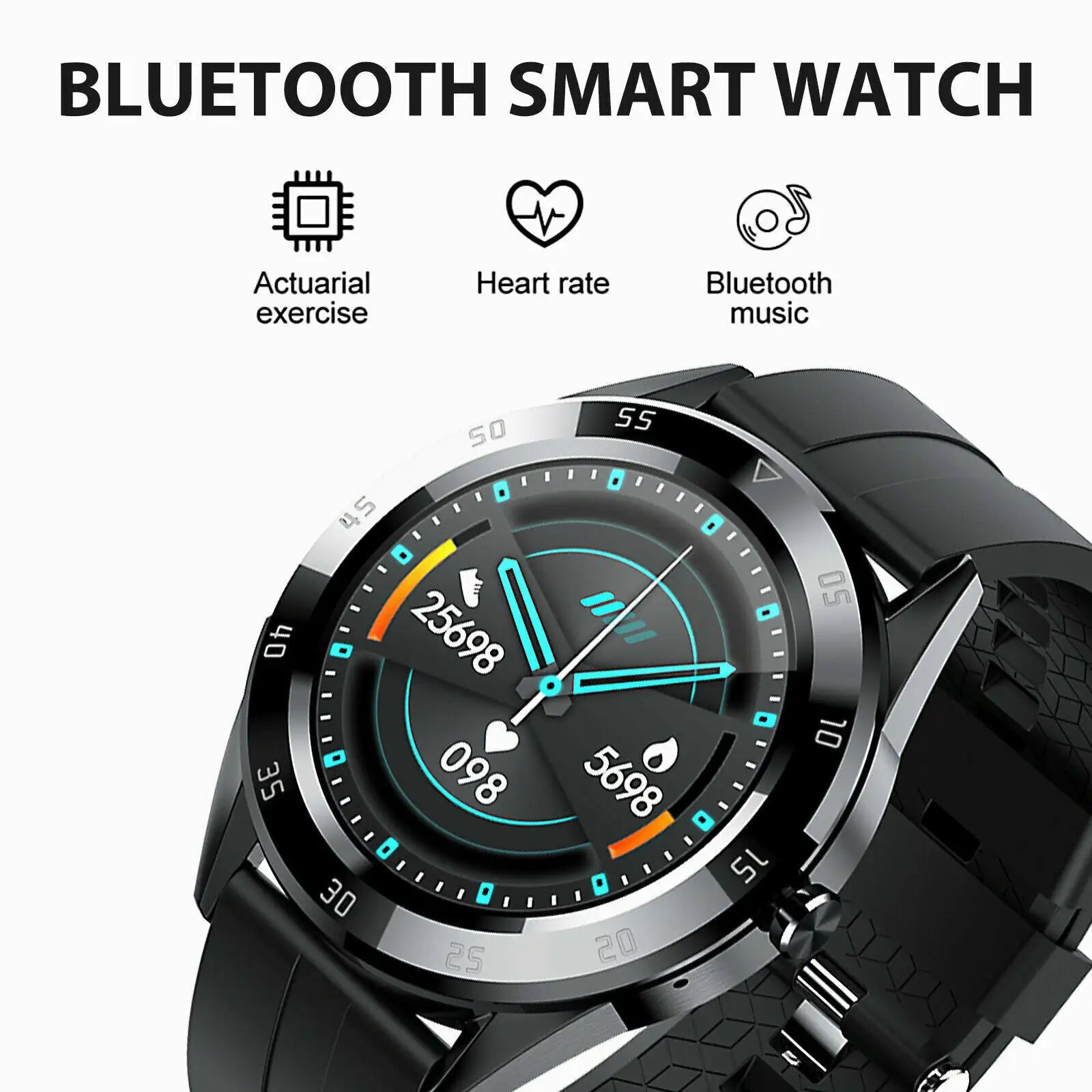 Sleek waterproof Bluetooth smartwatch with fitness and heart rate tracking