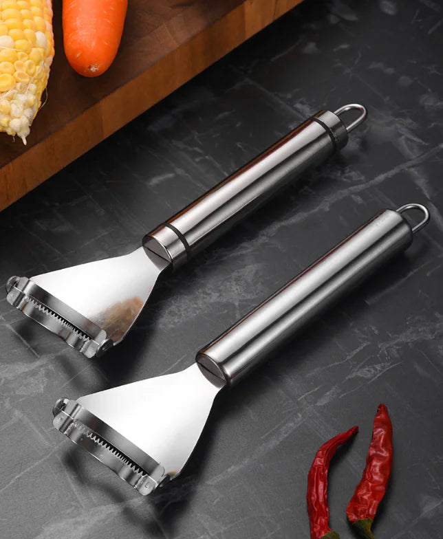 2x Corn Cob Peeler Stainless Steel Thresher Stripper Remover Kitchen Cutter Tool Anti Spier