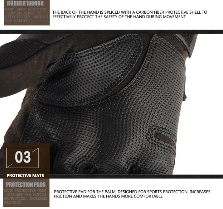 Tactical Motorcycle Motocross Full Finger Gloves Motorbike Riding Racing Mittens Anti Spier