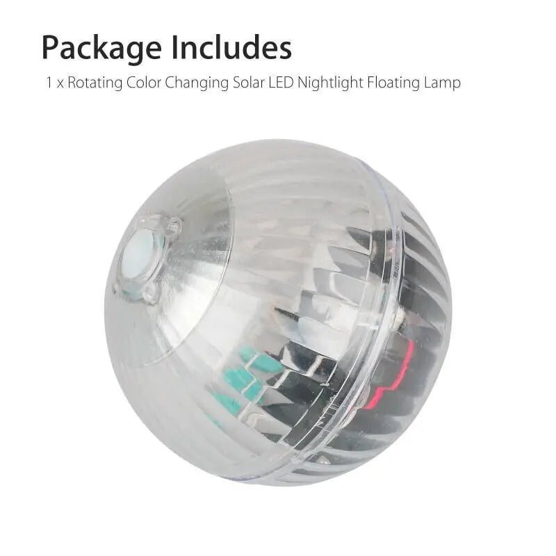 Outdoor Solar LED Floating Light Garden Pond Pool Lamp Rotating RGB Color Change Anti Spier