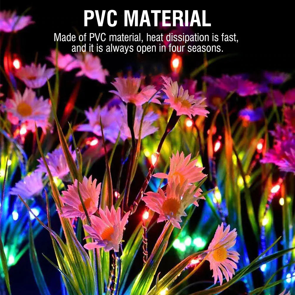 Solar Garden Lights LED Flower Stake Lamp Outdoor Yard Waterproof Patio Decor Anti Spier
