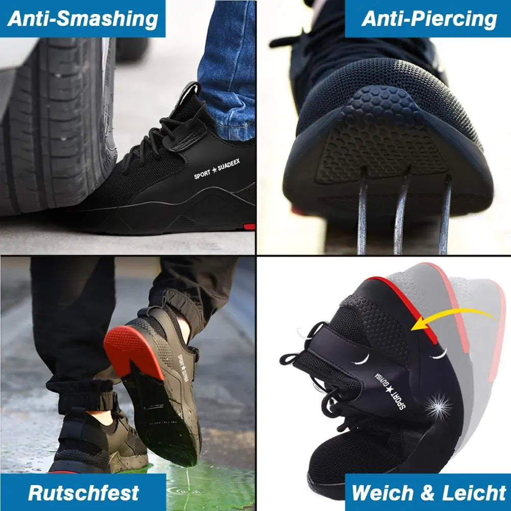 Men Work Safety Shoes Steel Toe Cap Anti Spier