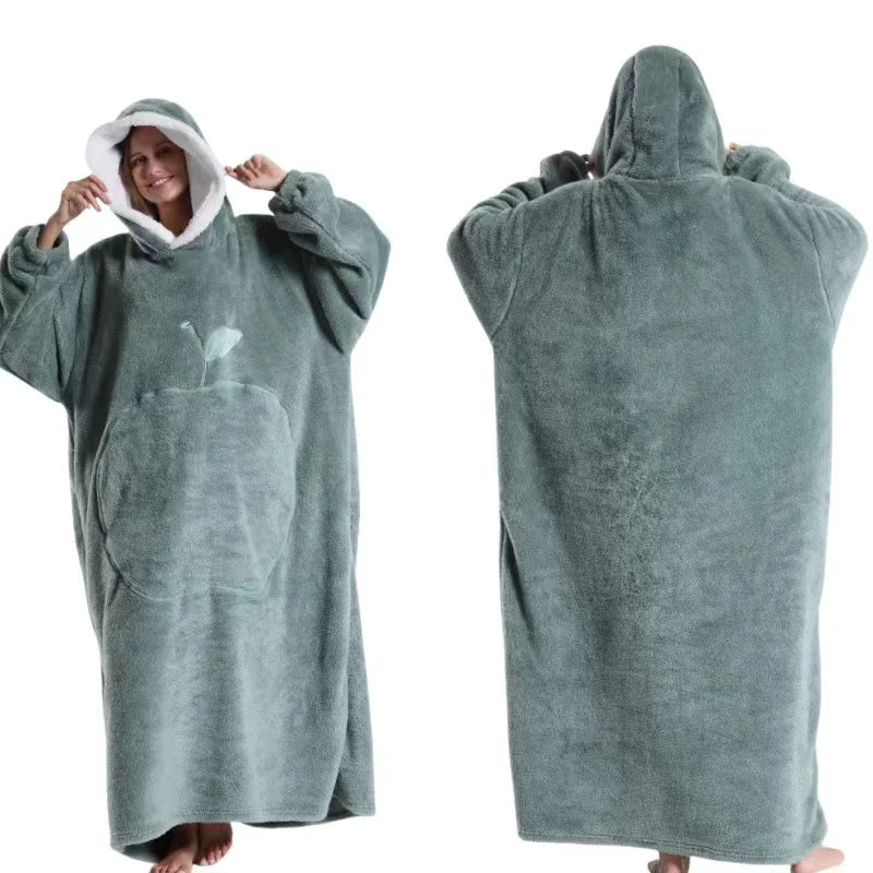 Lengthened Solid Color Home Lazy Clothes Anti Spier
