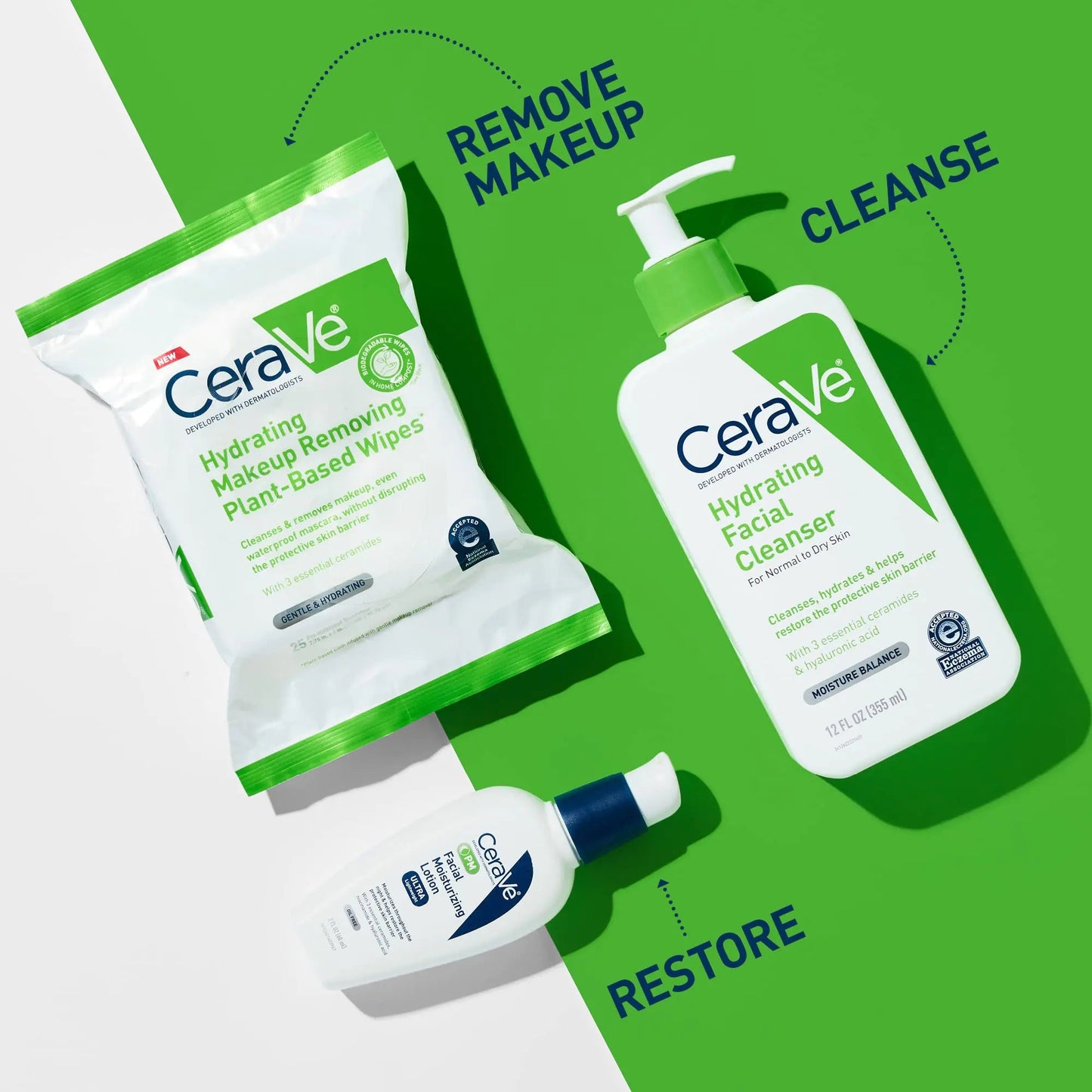CeraVe Hydrating Facial Cleansing Makeup Remover Wipes| Plant Based Face Biodegradable in Home Compost| Wash Cloth| Suitable for Sensitive Skin| Fragrance-free Non-comedogenic| 25 Count Anti Spier