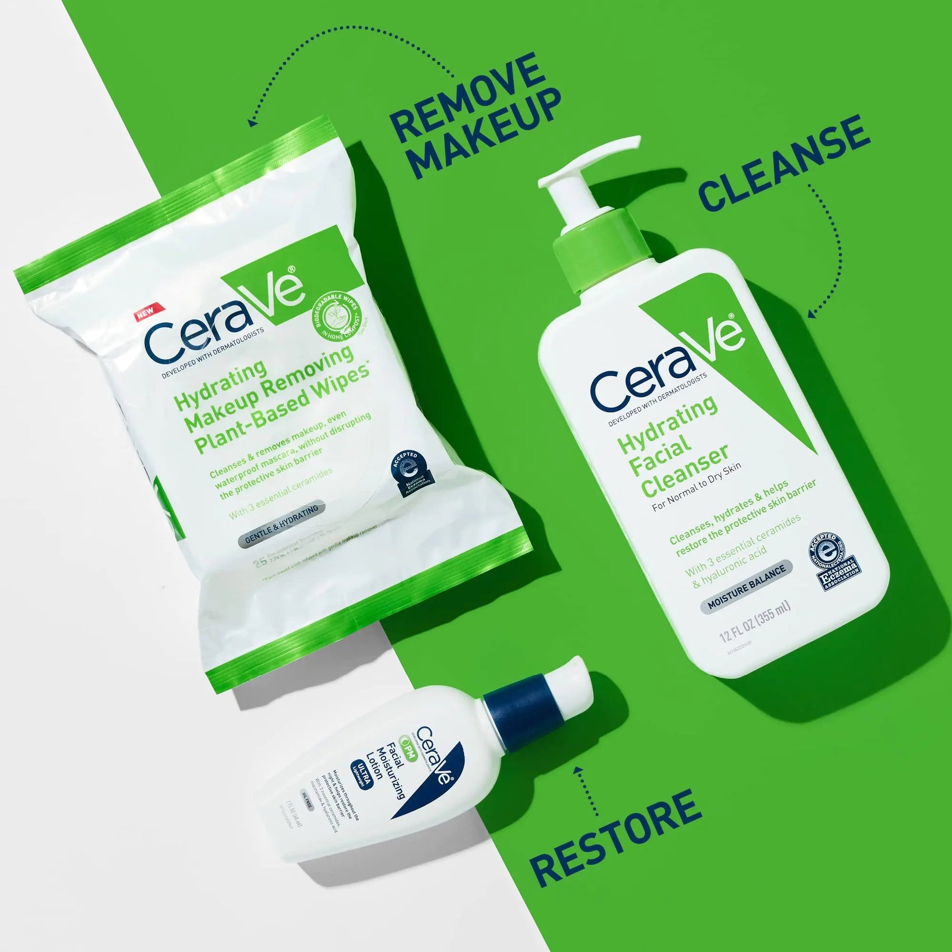 CeraVe Hydrating Facial Cleansing Makeup Remover Wipes| Plant Based Face Biodegradable in Home Compost| Wash Cloth| Suitable for Sensitive Skin| Fragrance-free Non-comedogenic| 25 Count Anti Spier
