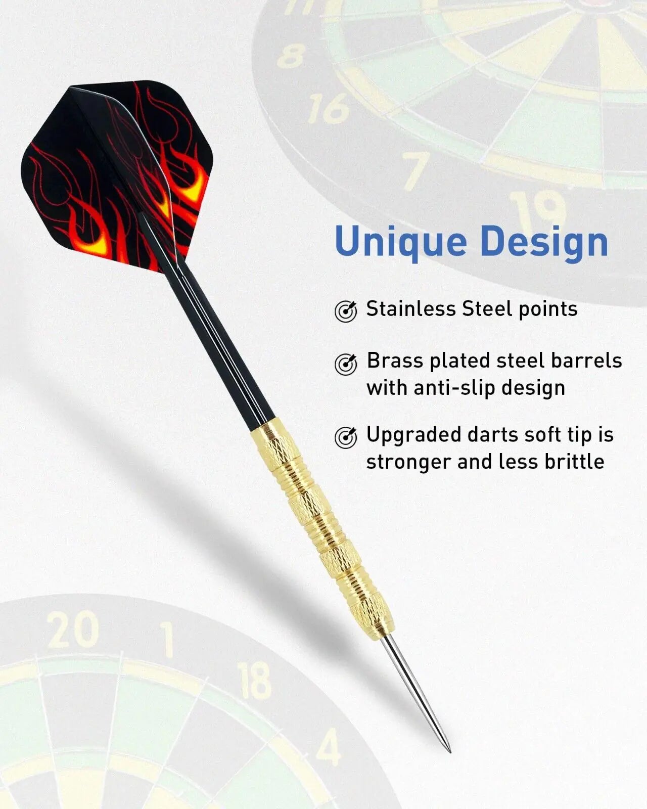 5 Sets (15Pcs) Steel Tip Professional Darts Set Darts Slim Barrel Dart Flights Anti Spier