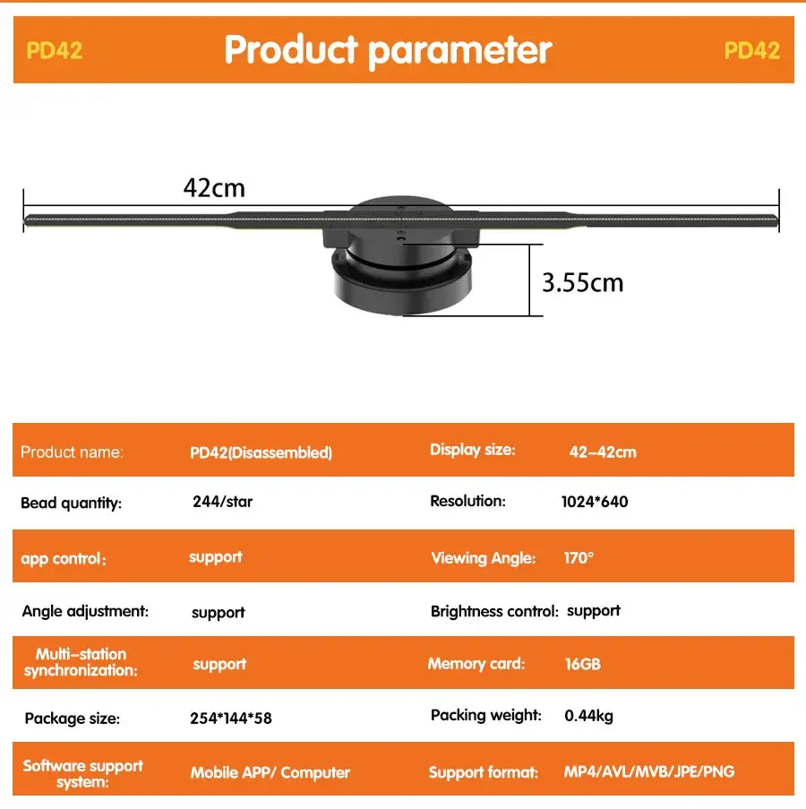3D HD Hologram Fan Projector Anti Spier