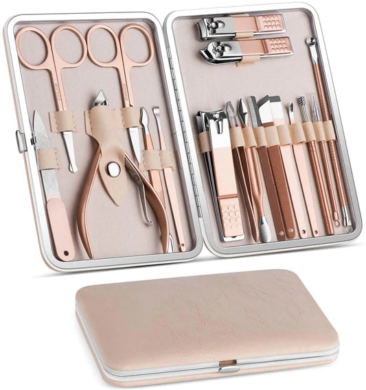 18 In 1 Lovely Lady DIY Manicure Pedicure Tool Set Anti Spier