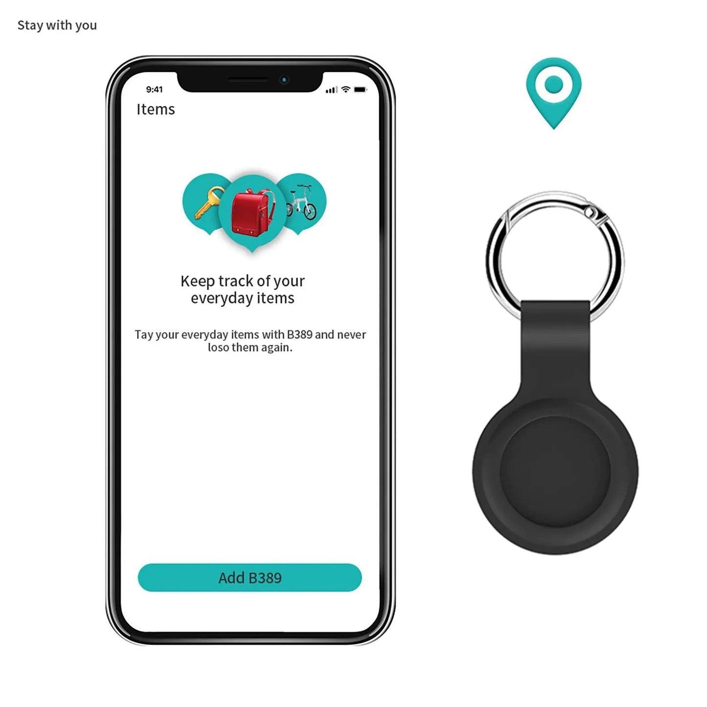 Silicone Airtag Keychain Case Anti Spier