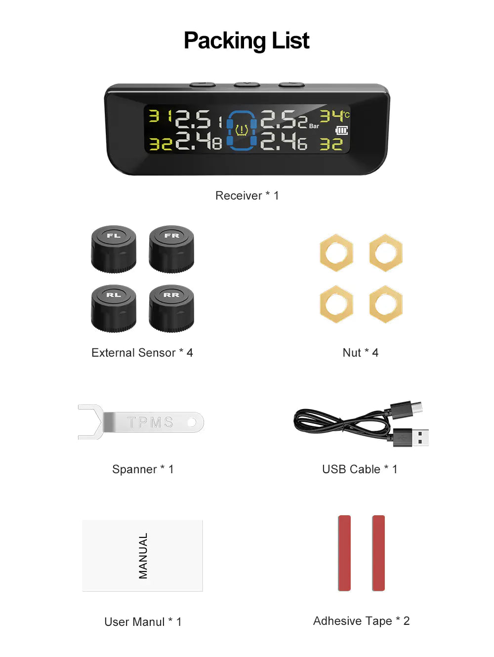 TPMS with External Sensors Anti Spier