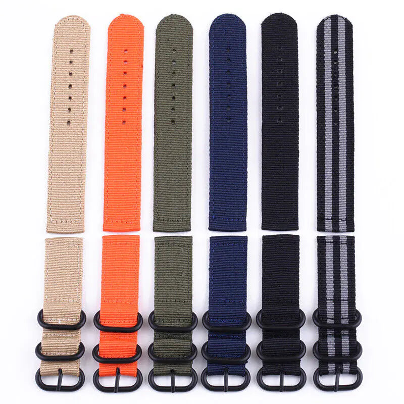 18mm 20mm 22mm Durable Military Woven Nylon Wrist Watch Band Quick Release Strap - Anti Spier 