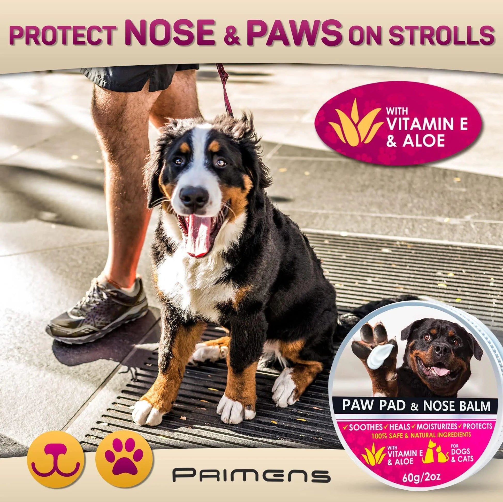 Natural Dog Paw Balm Dog Paw Protection for Hot Pavement Dog Paw Wax 2 oz Anti Spier