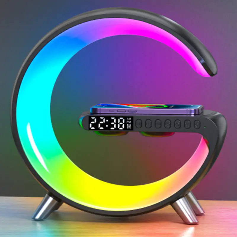 New Intelligent G Shaped LED Lamp Bluetooth Speake Wireless Charger Atmosphere Lamp App Control For Bedroom Home Decor Anti Spier