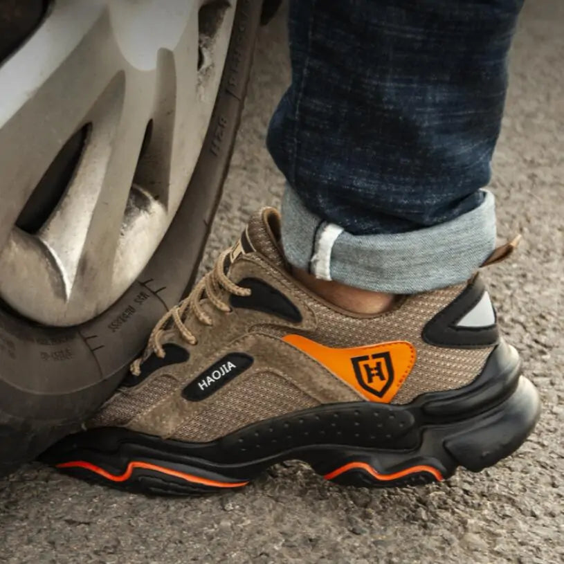 Men Steel Toe Outdoor Safety Work Shoes Anti Spier