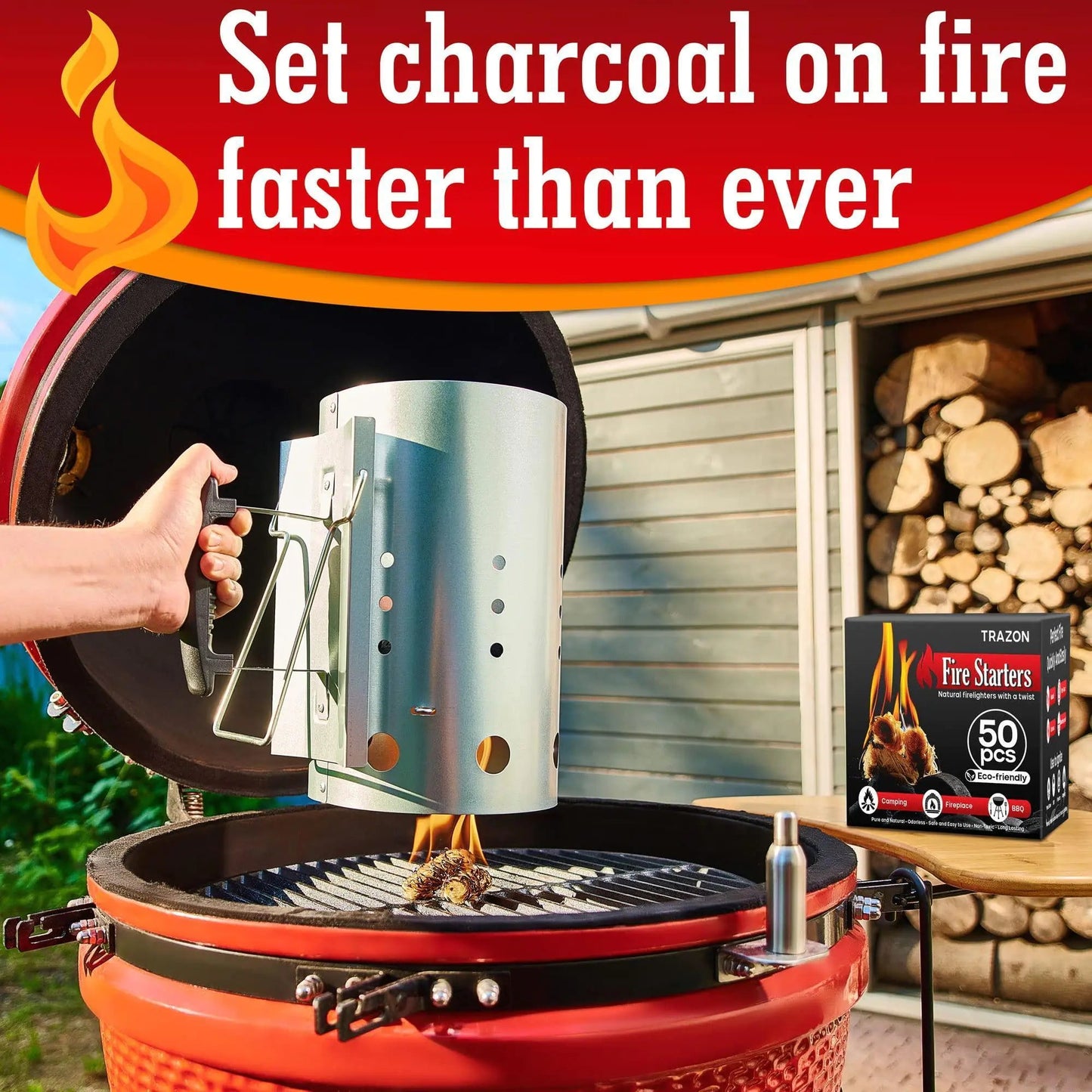 Fire Starters for Indoor Fireplace Campfires Wood Stove Grill Charcoal Chimney Anti Spier