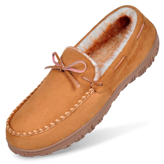 MIXIN Mens Slippers Indoor Outdoor Memory Foam House Shoes Anti-Slip Moccasins Slippers for Men 9 Brown Anti Spier