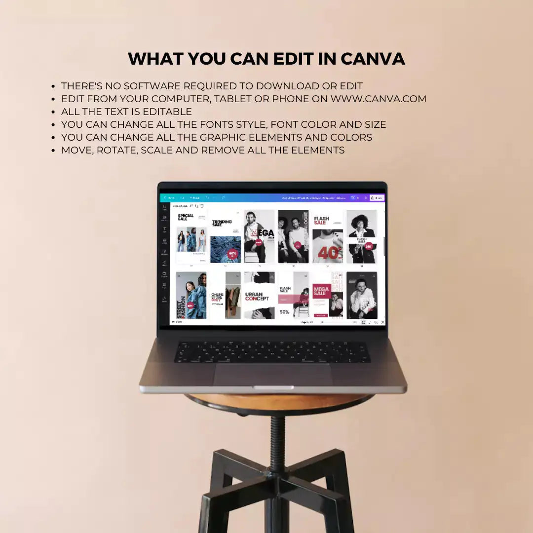 Downloadable Instagram Fashion Store 100 Pages Bundle Anti Spier