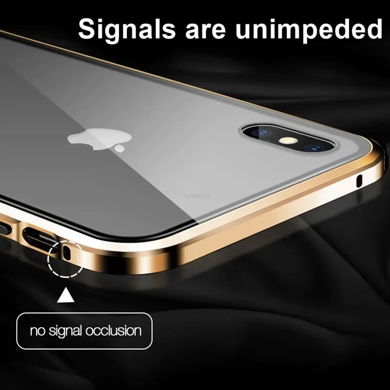 Magnetic Tempered Glass Privacy Metal Case iphone Anti Spier